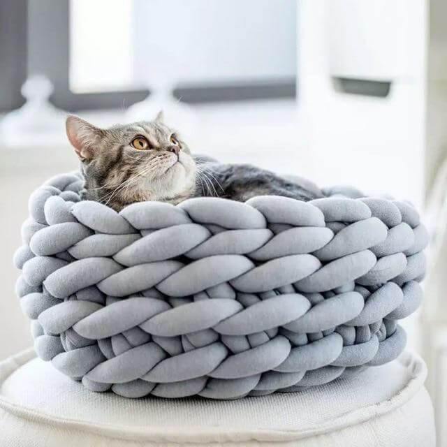Pet Bed Handmade Knitted Wool For Cats & Small Dogs