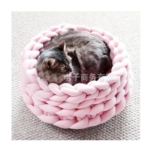 Pet Bed Handmade Knitted Wool For Cats & Small Dogs