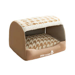 Pet Bed Semi-Enclosed Plush Machine Washable Non-Slip