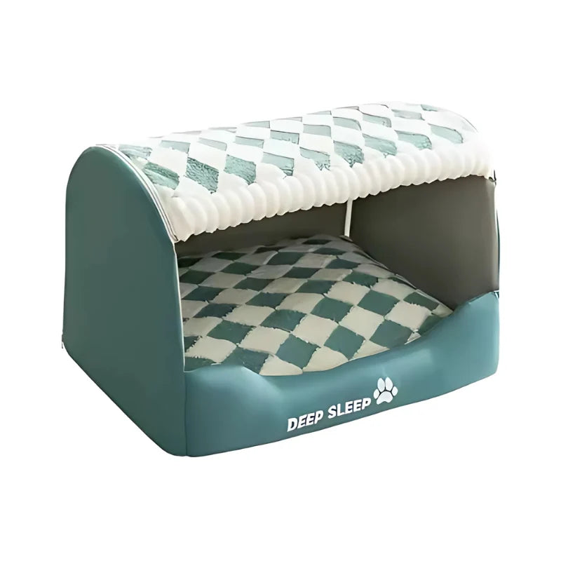 Pet Bed Semi-Enclosed Plush Machine Washable Non-Slip