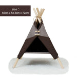 Pet Bed Tent Canvas Wooden Frame Portable Cozy Hideaway