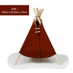 Pet Bed Tent Canvas Wooden Frame Portable Cozy Hideaway