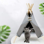 Pet Bed Tent Canvas Wooden Frame Portable Cozy Hideaway