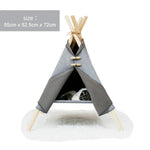 Pet Bed Tent Canvas Wooden Frame Portable Cozy Hideaway