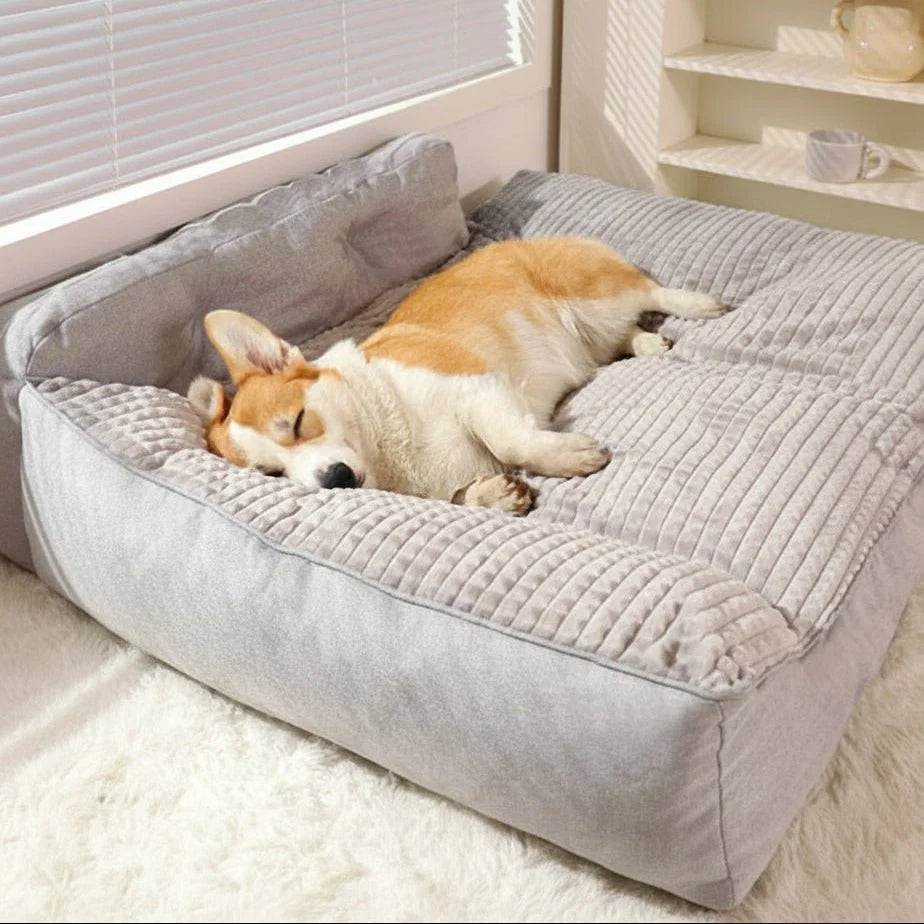Pet Bed Thick Padded Non-Slip Base Easy-Clean Terylene