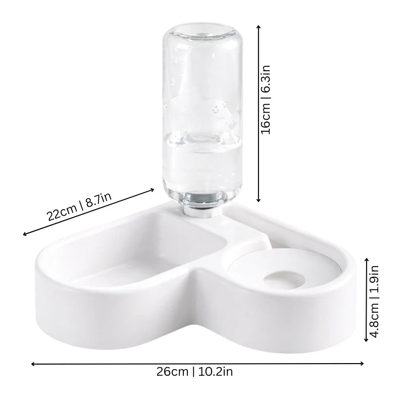 Pet Bowl Dual Food & Water Automatic 500ml