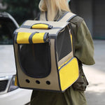 Pet Carrier Backpack Transparent Window Breathable Nylon Zipper Closure
