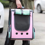 Pet Carrier Backpack Transparent Window Breathable Nylon Zipper Closure