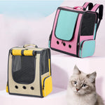 Pet Carrier Backpack Transparent Window Breathable Nylon Zipper Closure