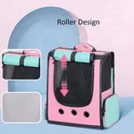Pet Carrier Backpack Transparent Window Breathable Nylon Zipper Closure