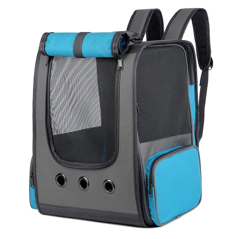 Pet Carrier Backpack Transparent Window Breathable Nylon Zipper Closure