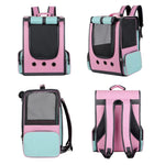 Pet Carrier Backpack Transparent Window Breathable Nylon Zipper Closure
