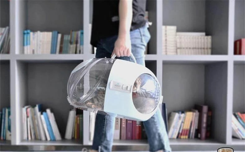 Pet Carrier Transparent Shell 360-Degree Ventilation Lightweight ABS