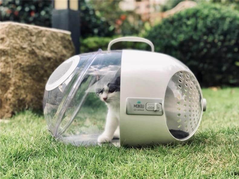 Pet Carrier Transparent Shell 360-Degree Ventilation Lightweight ABS