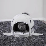 Pet Cave Bed Shark Design Extra-Thick Soft Cushion
