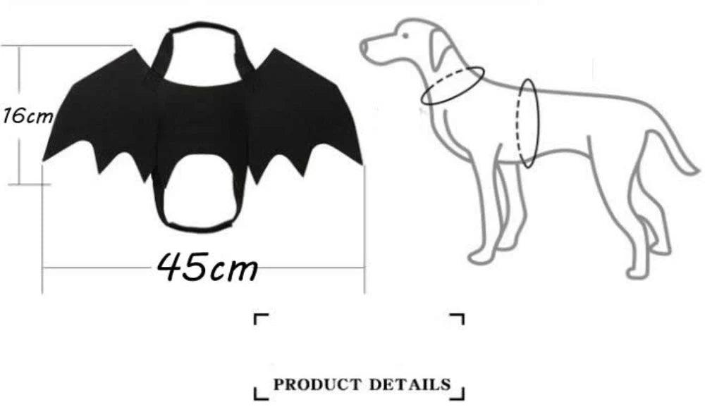 Pet Costume Bat Wings Lightweight Felt Adjustable Straps