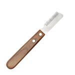 Pet Deshedding Brush Stainless Steel Teeth & Wood Handle