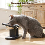 Pet Feeder Height-Adjustable Wooden Stand 3 Stainless Steel Bowls