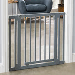 Pet Gate Solid Hardwood Swing Door Pressure-Mounted 28–38 Inch Wide