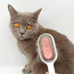 Pet Grooming Brush Ergonomic Non-Slip Handle Loose Fur Removal & Massage