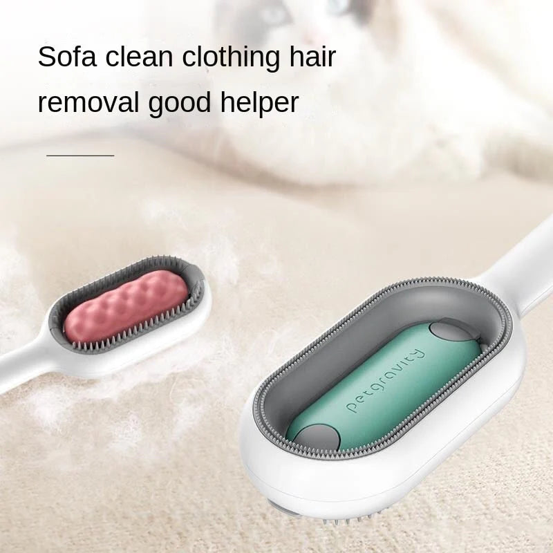 Pet Grooming Brush Ergonomic Non-Slip Handle Loose Fur Removal & Massage