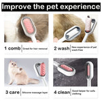 Pet Grooming Brush Ergonomic Non-Slip Handle Loose Fur Removal & Massage