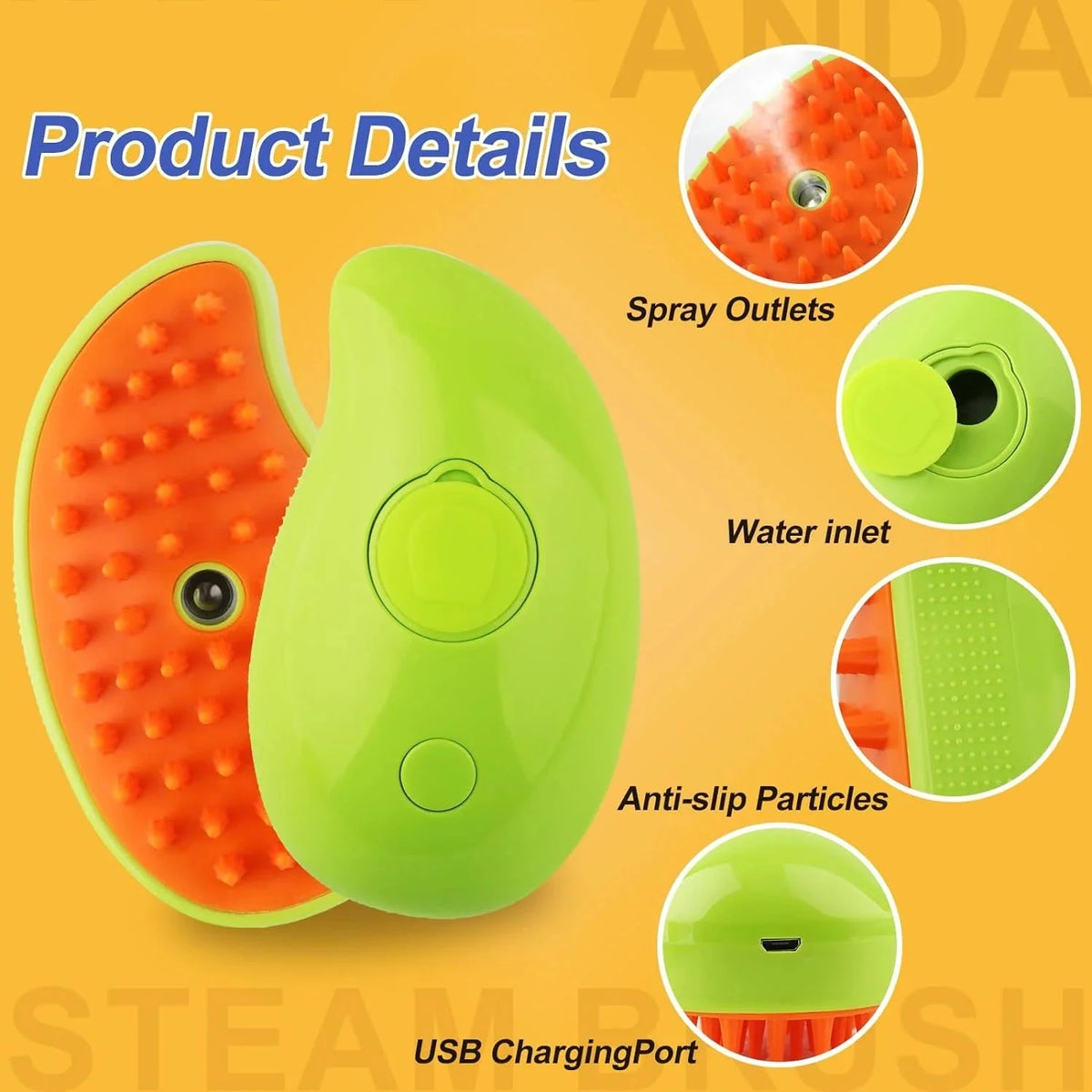 Pet Grooming Comb Built-In Misting Sprayer Detangling