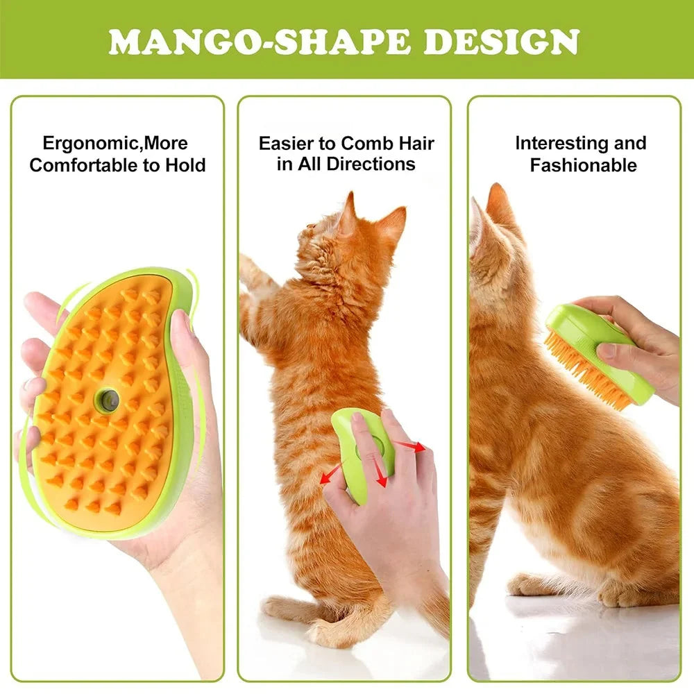 Pet Grooming Comb Built-In Misting Sprayer Detangling