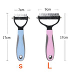 Pet Grooming Comb Stainless Steel Teeth for Shedding & Detangling