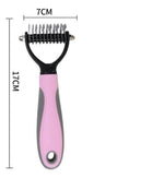 Pet Grooming Comb Stainless Steel Teeth for Shedding & Detangling