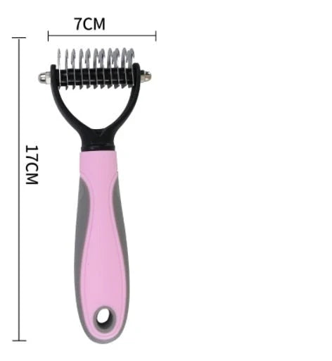 Pet Grooming Comb Stainless Steel Teeth for Shedding & Detangling