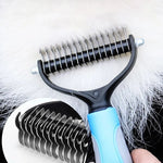 Pet Grooming Comb Stainless Steel Teeth for Shedding & Detangling