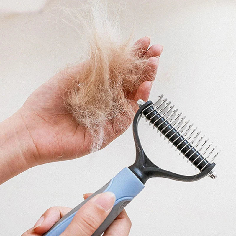 Pet Grooming Comb Stainless Steel Teeth for Shedding & Detangling