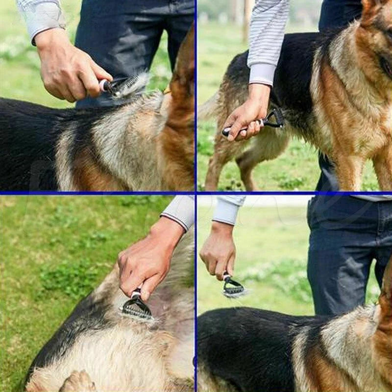 Pet Grooming Comb Stainless Steel Teeth for Shedding & Detangling