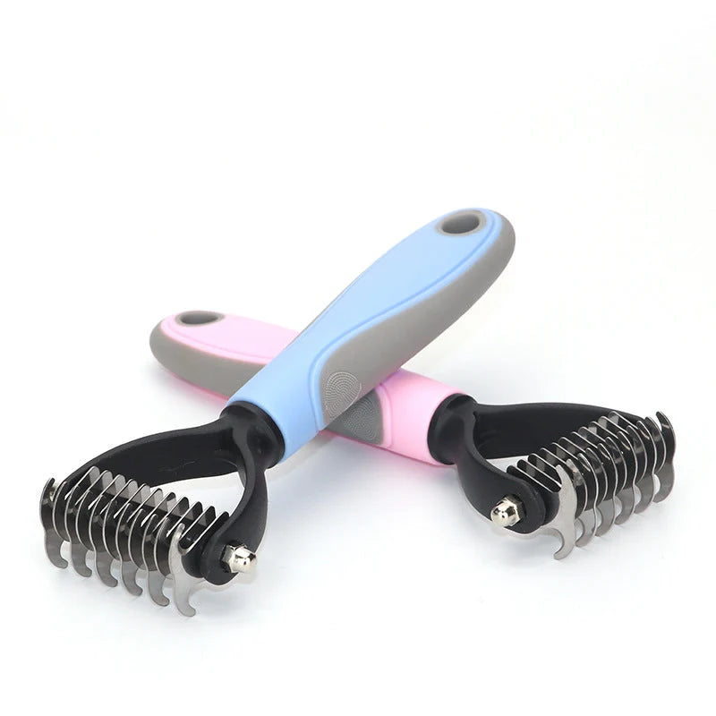 Pet Grooming Comb Stainless Steel Teeth for Shedding & Detangling