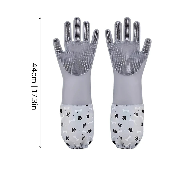 Pet Grooming Gloves Silicone Deshedding & Massage