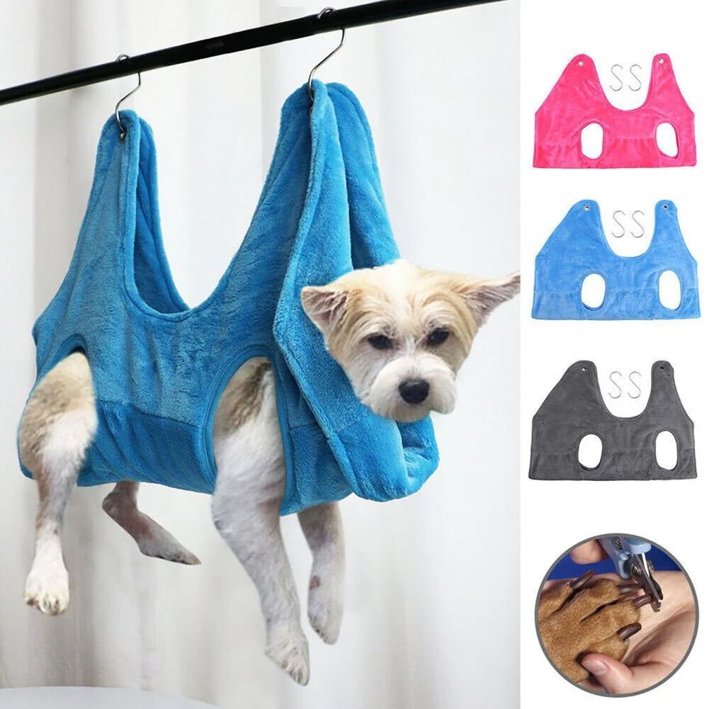 Pet Grooming Hammock Flannel Fleece Washable
