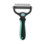 Pet Grooming Rake Two-Sided Detangling & Deshedding Gentle Rounded Teeth