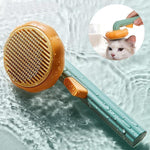 Pet Hair Brush Self-Cleaning Retractable Bristles Anti-Slip Handle