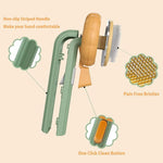 Pet Hair Brush Self-Cleaning Retractable Bristles Anti-Slip Handle