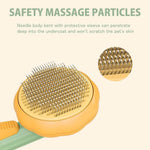 Pet Hair Brush Self-Cleaning Retractable Bristles Anti-Slip Handle