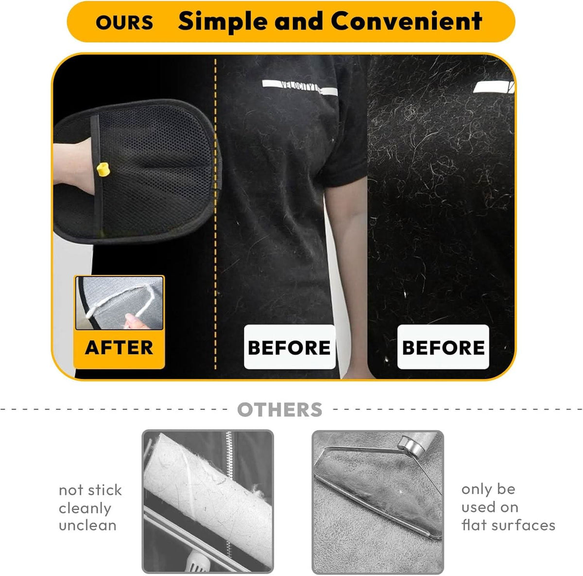 Pet Hair Removal Gloves Soft Massage Bristles Reusable