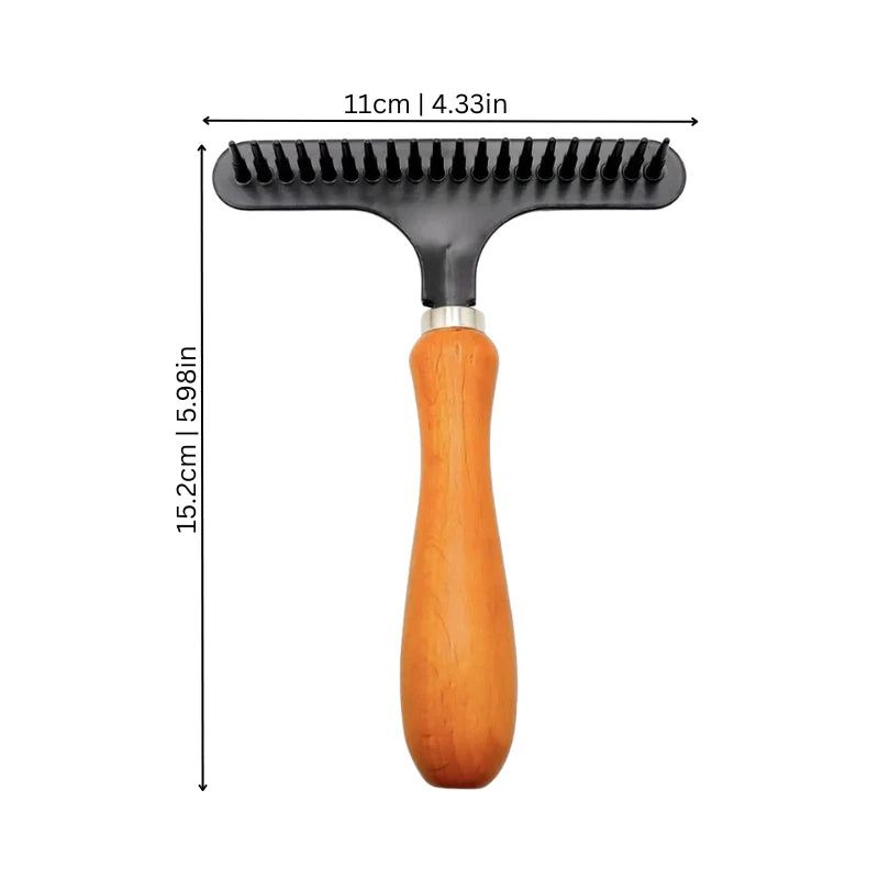 Pet Hair Remover Brush Handheld Wood & Metal
