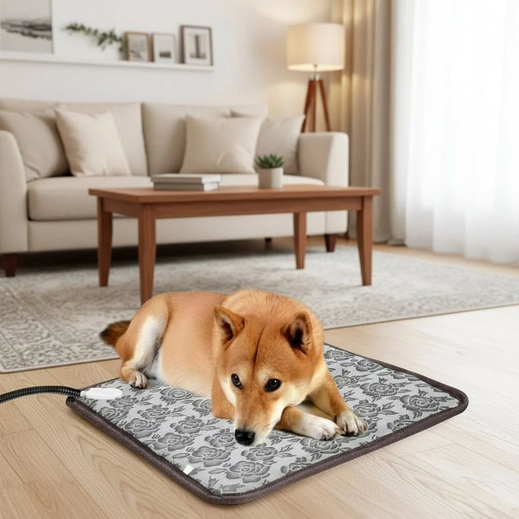 Pet Heating Mat Adjustable Heat Settings Waterproof Surface