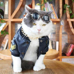Pet Jacket Leather Black Multiple Sizes