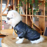 Pet Jacket Leather Black Multiple Sizes