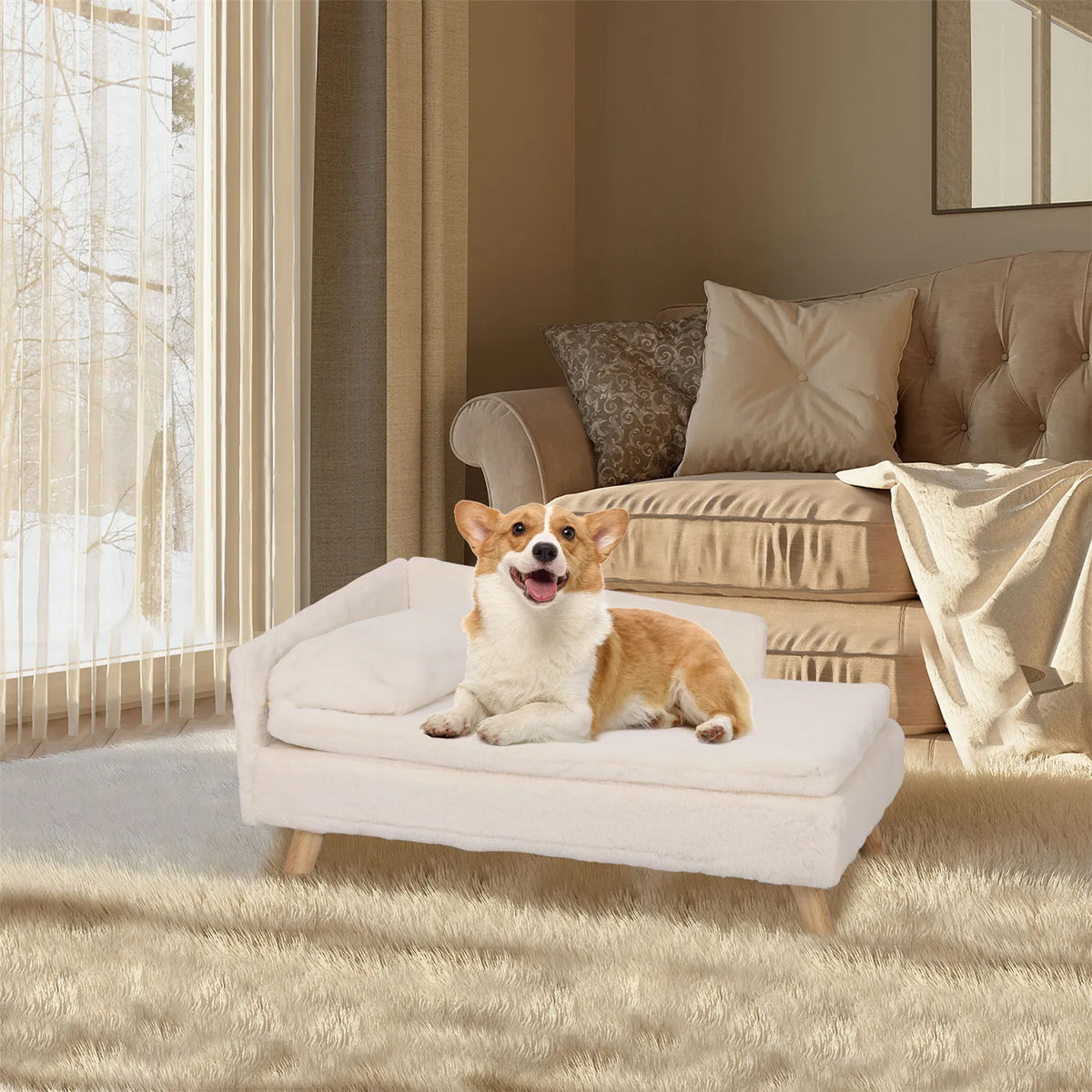 Pet Lounger Upholstered Cushioned Sofa