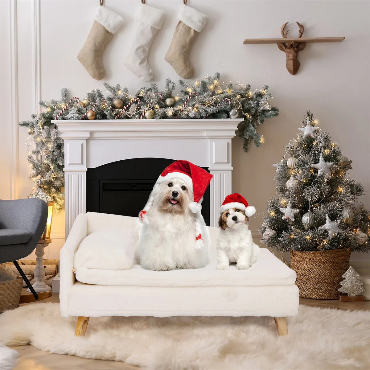 Pet Lounger Upholstered Cushioned Sofa