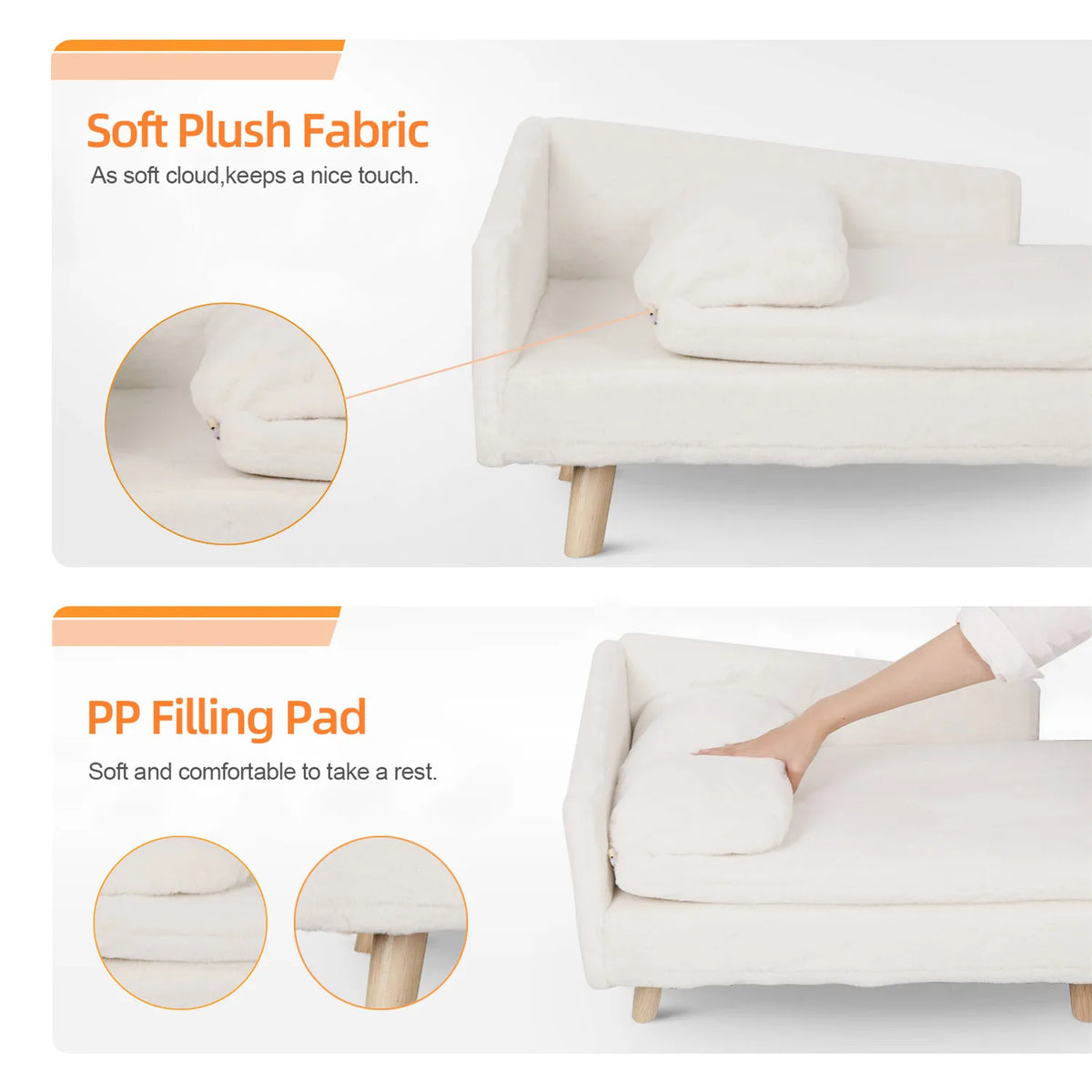 Pet Lounger Upholstered Cushioned Sofa