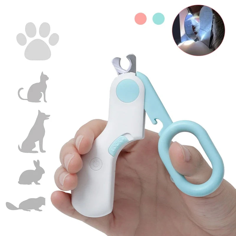 Pet Nail Clippers LED Light Stainless Steel Blade